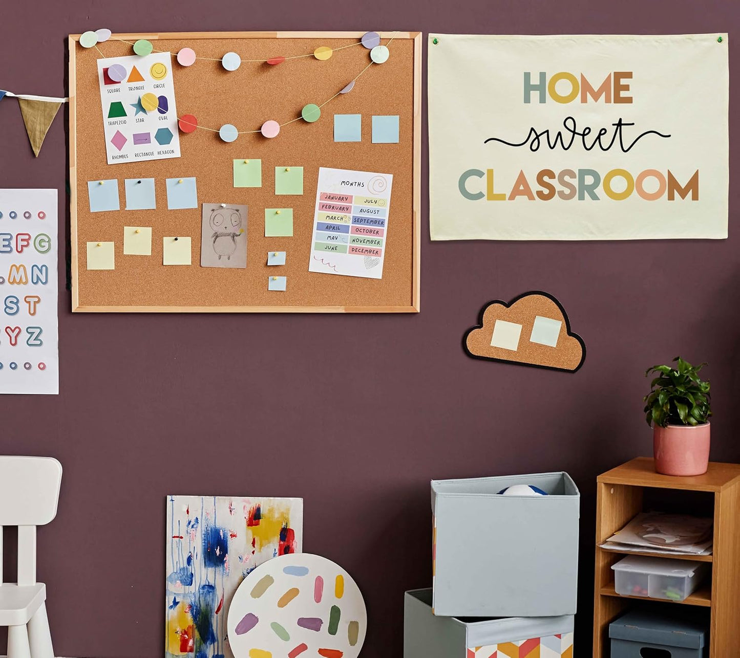 Classroom Wall Decor Poster-Nursery Decor -Teacher Appreciation Gift-Teacher's Day Gift-Door Sign-Hanging Rectangle Banner Flag Wall Decor-Home Sweet Classroom-Christmas Gift-28.5"L×20"W