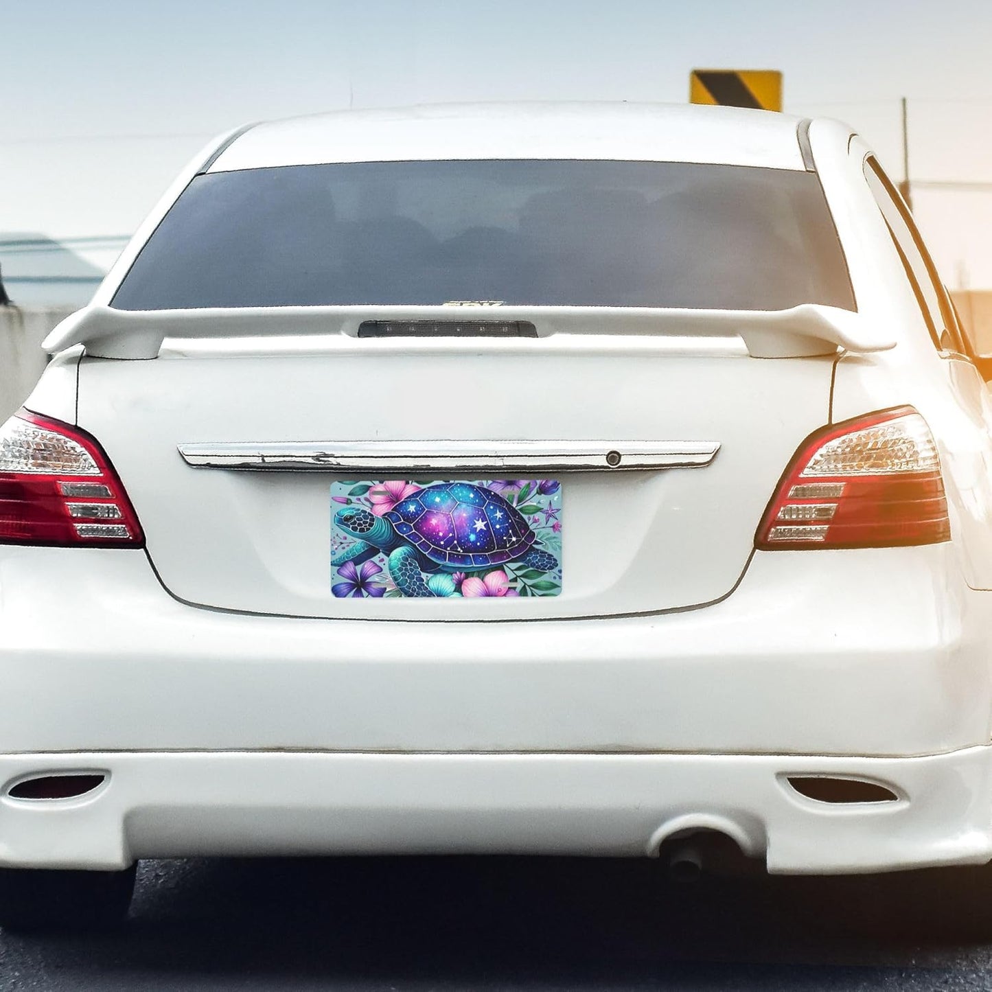 Front License Plate for Car Designs Flower Animal Turtle Stainless License Plate Cover Holder for Men Women Metal Aluminum Decorative Accessory Vanity Tag Standard 6 X 12 Inch (4 Holes)