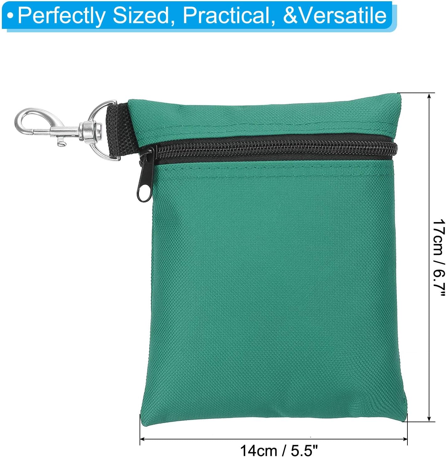 PATIKIL Golf Tee Pouch, Zipper Golf Ball Bag with Metal Lobster Claw Clip for Men Women Valuables Holder