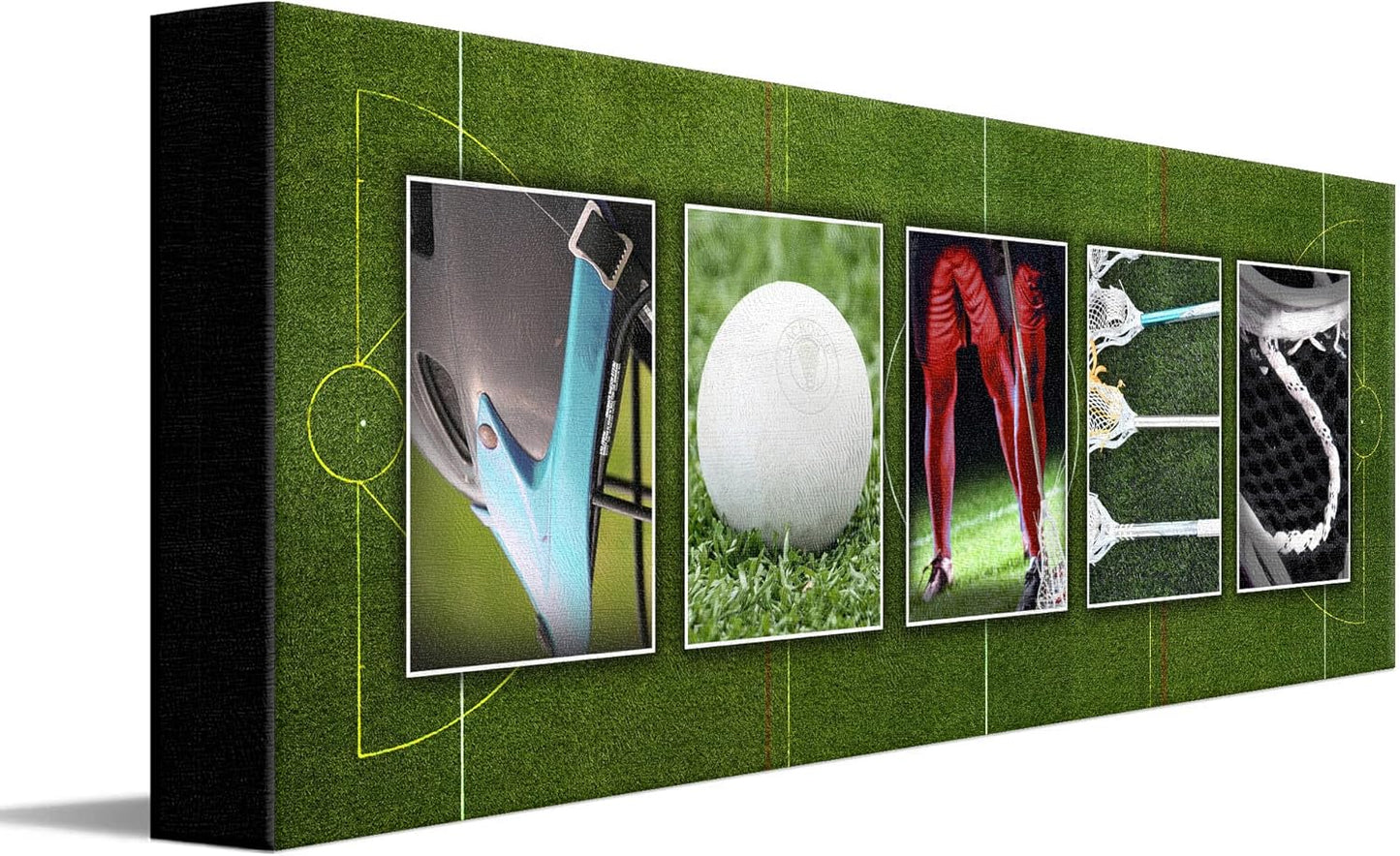 Personal-Prints LACROSSE Personalized Name Art Gift | Customized for the Lacrosse Player, Coach, Team or Fan | Unique Lacrosse Photo Canvas Wall Art Décor (6" x18” Stretched Canvas)