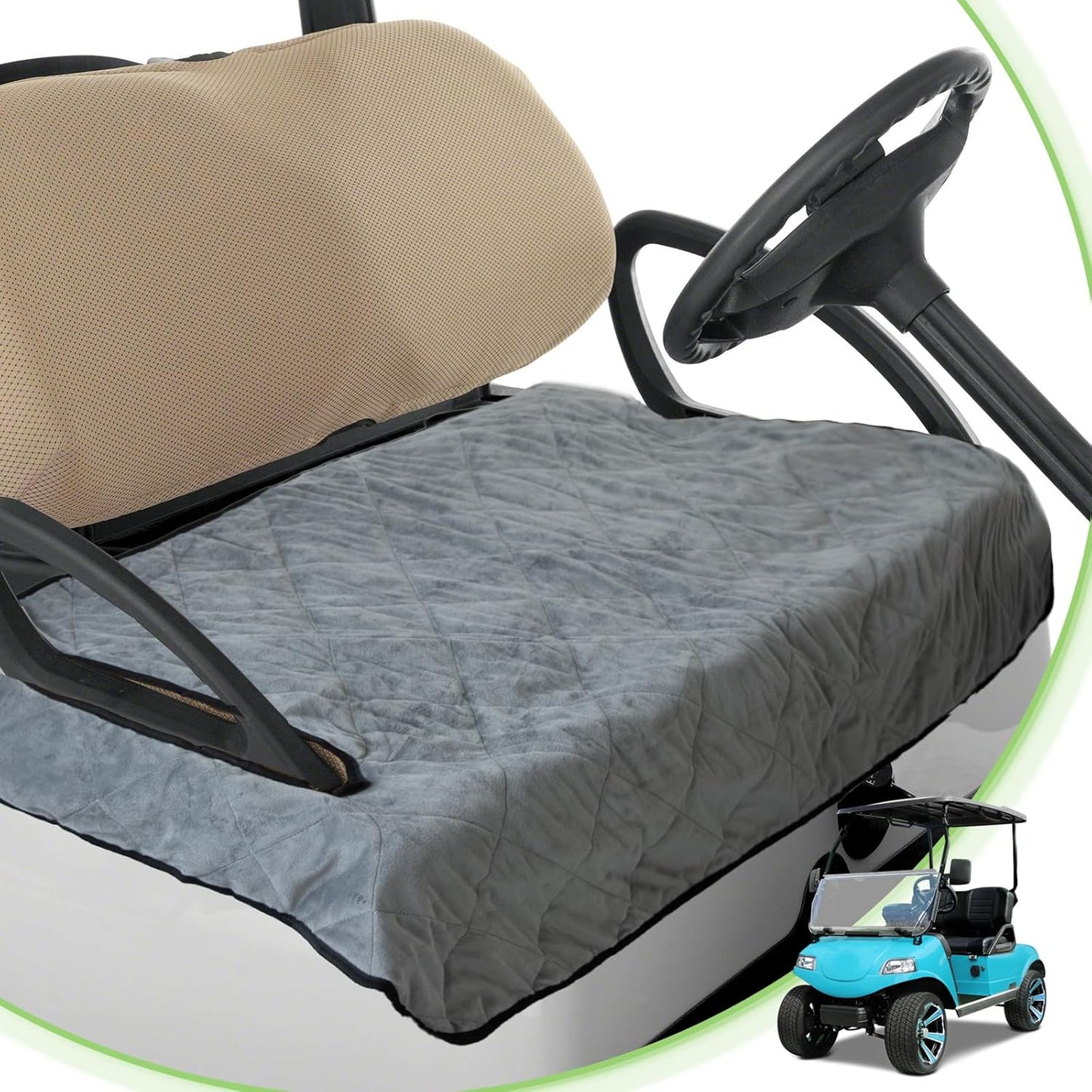 Golf Cart Seat Covers Compatible with Evolution, Durable Golf Cart Seat Towel Cover Blanket for All Weather, Keep Seat Comfortable and Clean, Easy to Install, Grey