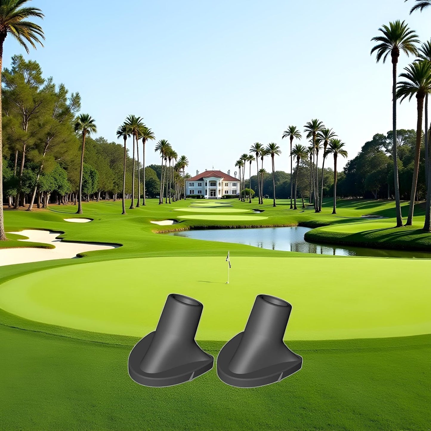 Jowxsx 2 Pcs Black Golf Bag Stand Feet Replacement, Wear-Resistent Golf Bag Rubber Feet Replacement, Necessary Golf Club Bag Accessories Strong Grip, Easy to Install, Golf Club Bag Accessories