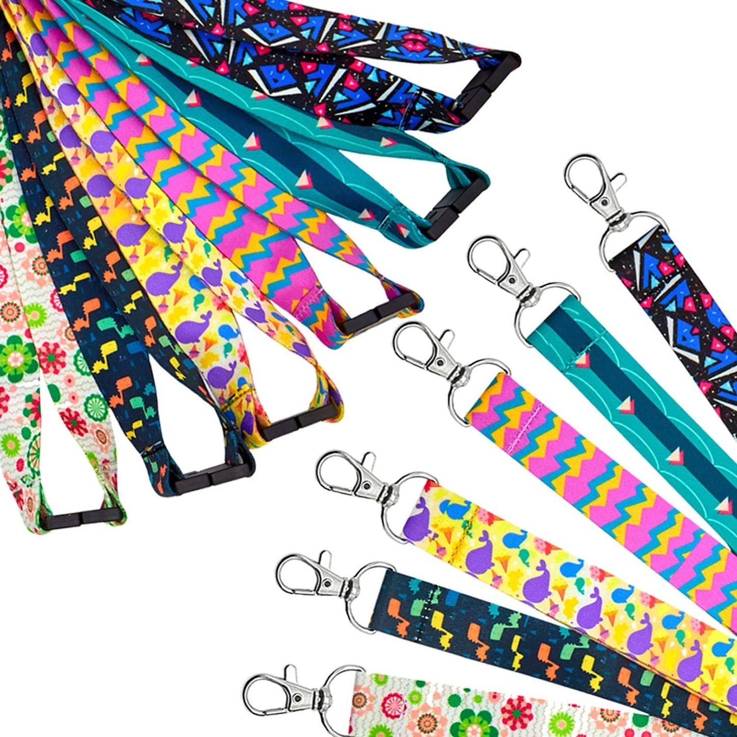 YOUOWO 6 Pack Lanyards with ID Badge Holder Vertical for Cruise Keys Women Kids Ship Card,Breakaway Safety Quick Release Office Neck Safety Lanyard