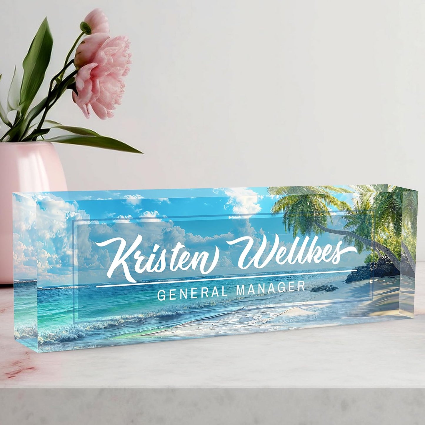 Custom Name Plate Personalized, Acrylic Desk Plate, Office Decor for Women and Men, Employee Appreciation Gifts for Boss, Manager, Teacher, Nurse