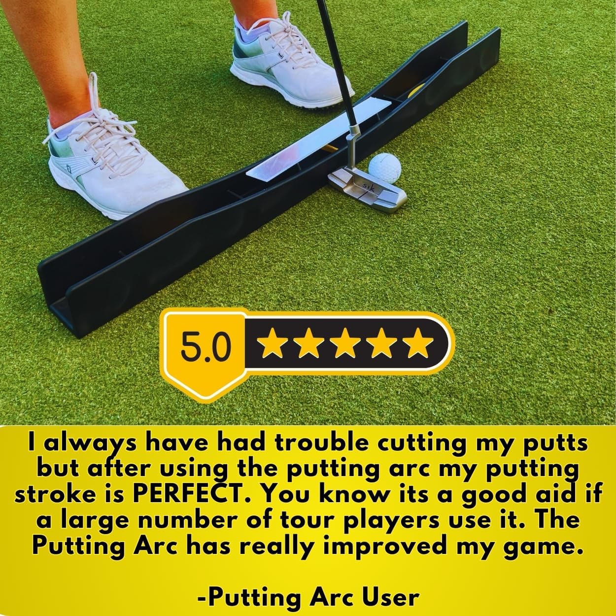 The Putting Arc - MS3D Model - Golf Training Aid Used to Perfect Your Putting and Reduce Your Score! - Practice and Master Your Putting Fundamentals! - Midnight Black - Proudly Made in The USA
