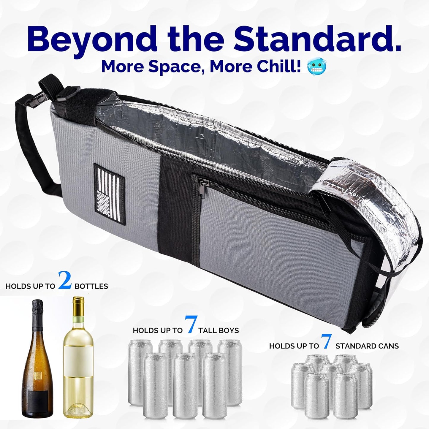 9 Can Insulated Golf Beer Sleeve with 7 Ice Pack Coolers - 8mm Thick Insulation Keeps Drinks Cold and Leak Proof Zipper – Customer-Favorite Golfing Gifts & Golf Bag Accessories