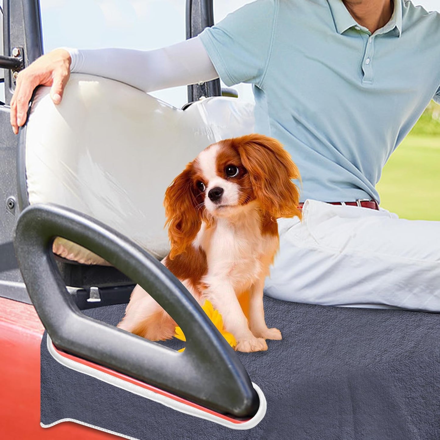 YOKYHOM Golf Cart Seat Covers, Premium Solid Color Golf Cart Seat Towel Blanket, 100% Microfiber, Soft and Comfortable, Fits EZGO, Club Car, and More 2-Seat Golf Carts, 51''x 31''