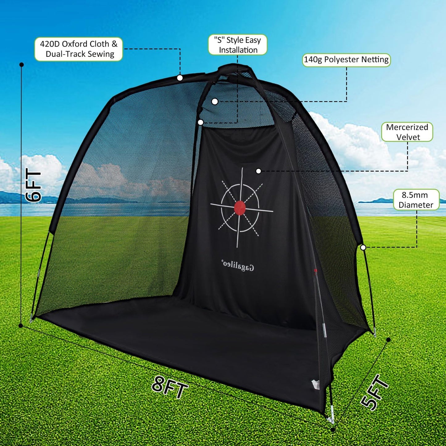 Gagalileo Golf Training Net for Teens & Beginners: with Target Portable for Backyard Indoor Outdoor Hitting Practice