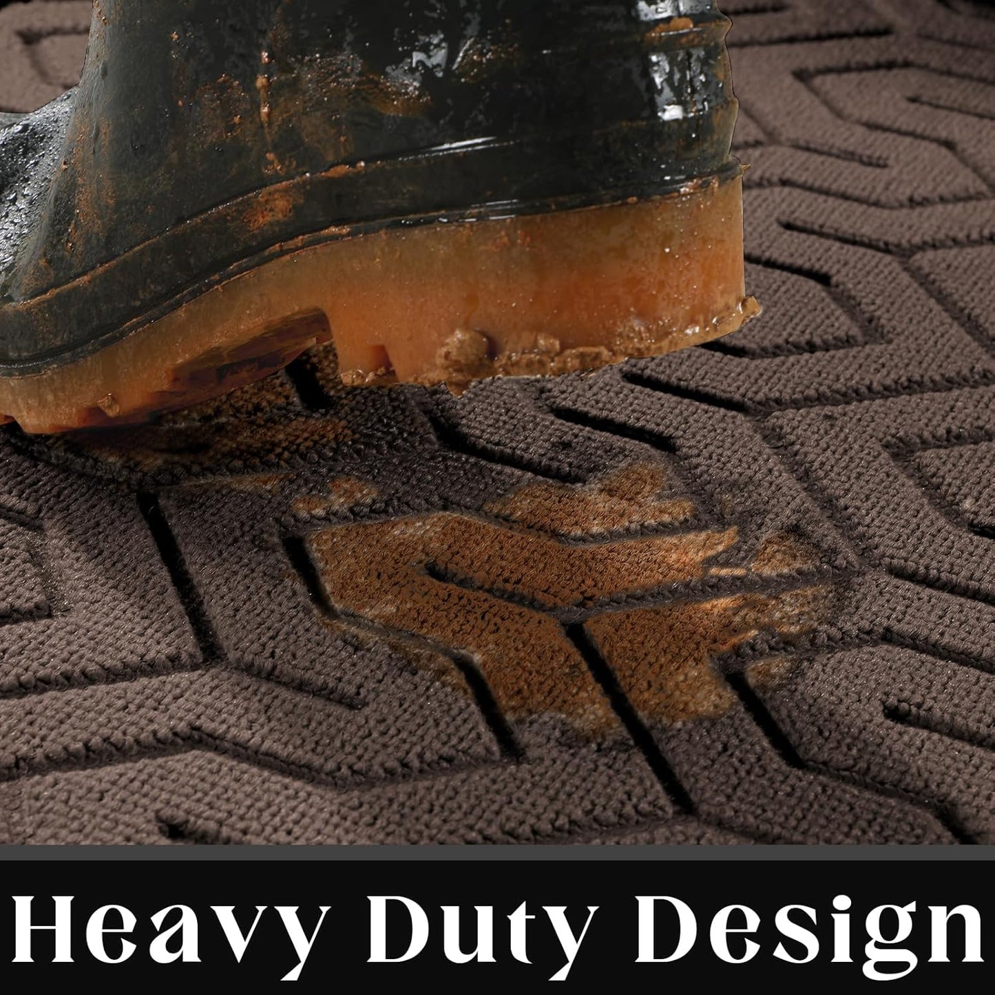 Yimobra Extra Large Door Mat Outside Entrance 60x36, Waterproof Heavy Duty Outdoor Mats for Front Door, Non Slip Rubber Entry Mat for Garage Patio Indoor, Easy Clean, Brown