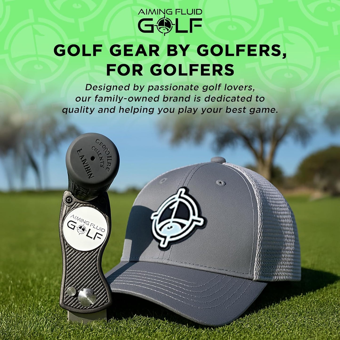 Golf Divot Repair Tool — 5-in-1 Golfing Ball Marker, Pitch Mark Repair, Putting Alignment, Club Tee, and Groove Cleaner, Accessory Metal Switchblade Design - Ideal Gift for Golfers