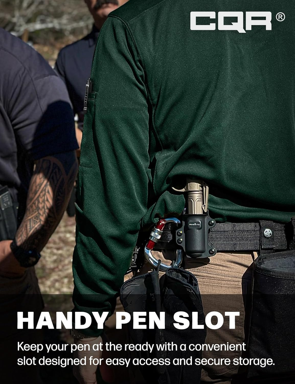 CQR Men's Polo Shirt, Long Sleeve Tactical Shirts, Outdoor UPF 50+ Pique Shirt, Dry Fit Lightweight Golf Shirts