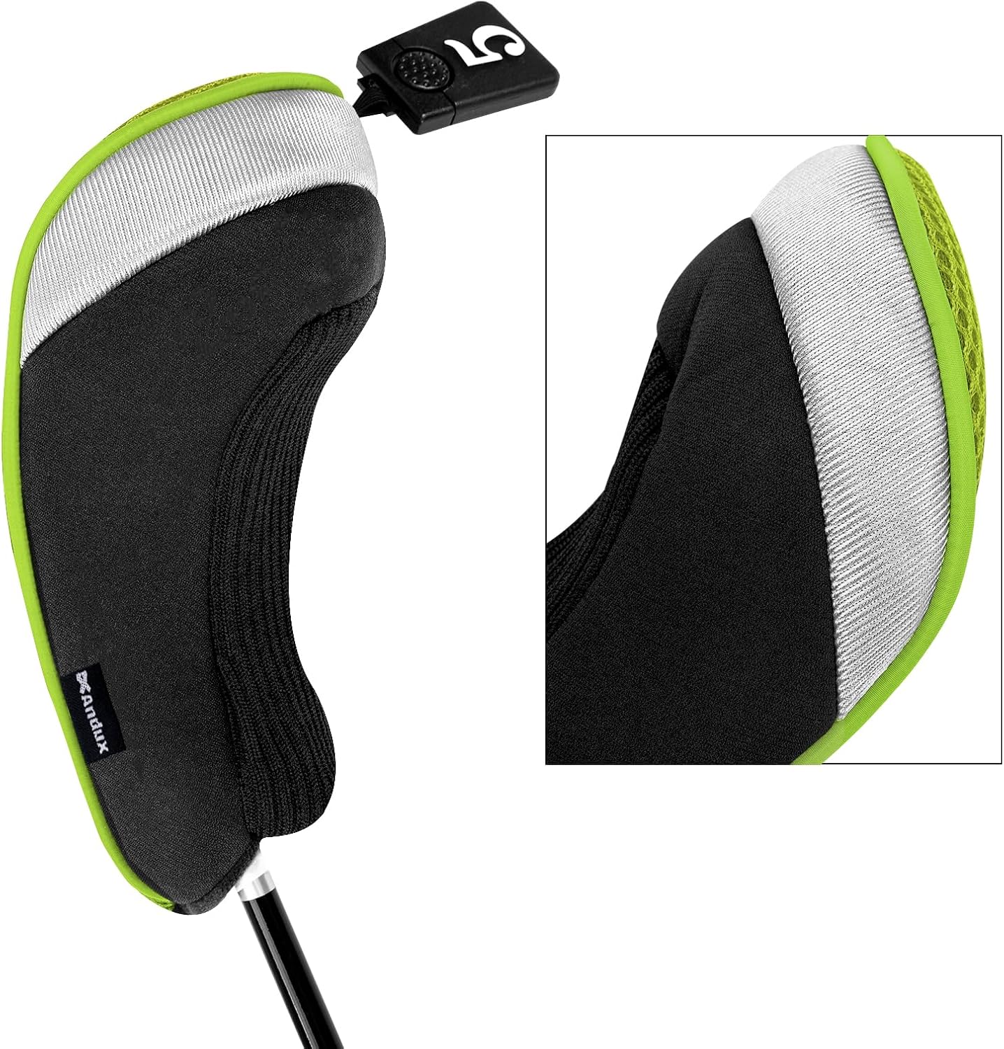 Andux 4pcs/Pack Mesh Golf 460cc Driver Fairway Wood Club Head Covers with Interchangeable No. Tags