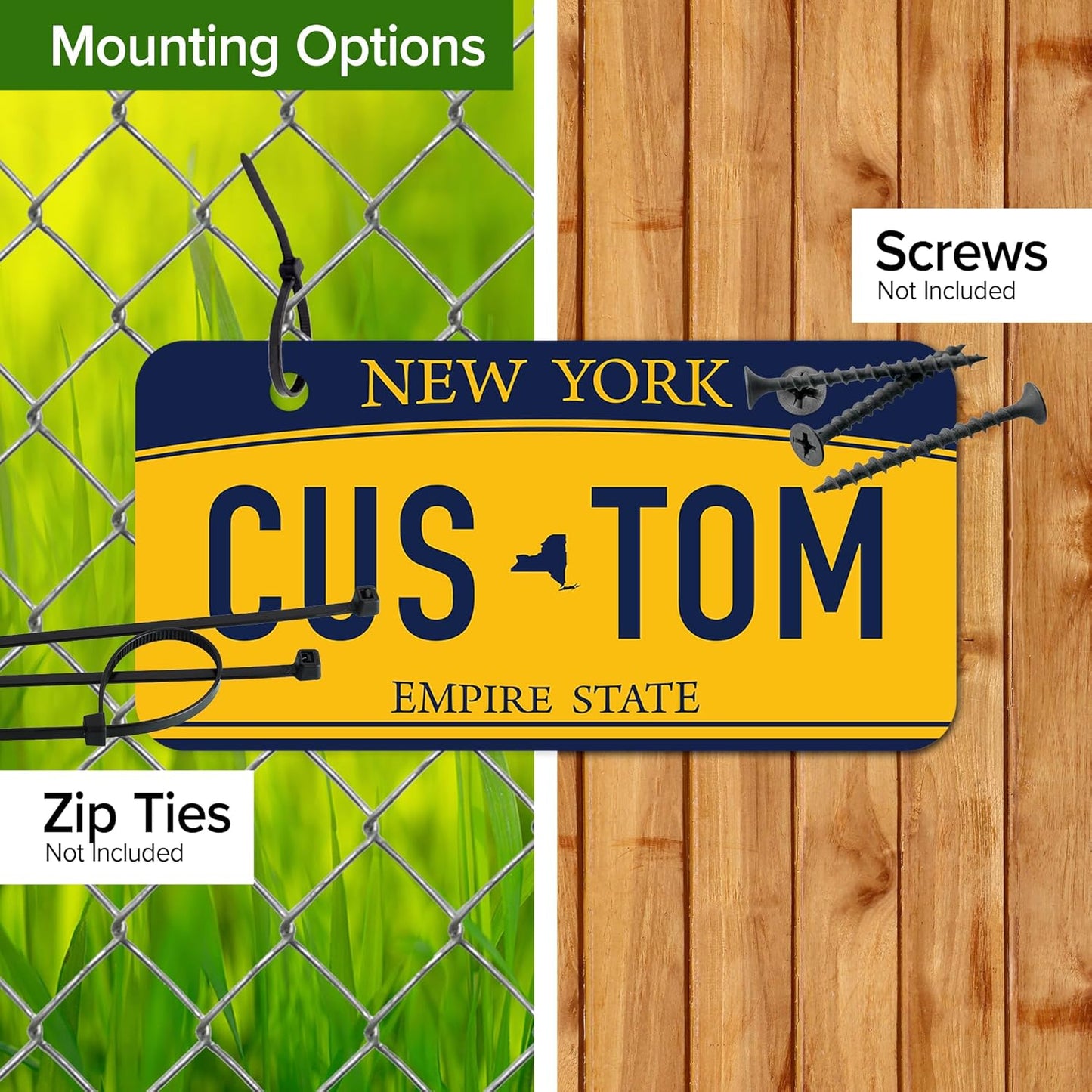 Mini License Plates, Personalized License Plates, Custom for Car, Bikes, ATV, Kids Car, Golf Cart, Jeep, 2x4 Inch, Rust-Free Fade Resistant Aluminum, USA Made by My Sign Center (New York)