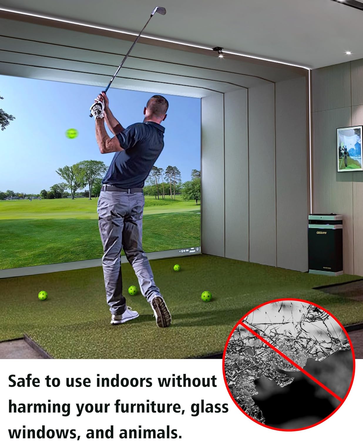 35 Pack Practice Golf Balls Limited Flight Plastic Golf Balls 42mm Practice Golf Balls for Backyard Golf Training Balls for Swing Practice, Airflow Hollow (Multiple Colors)