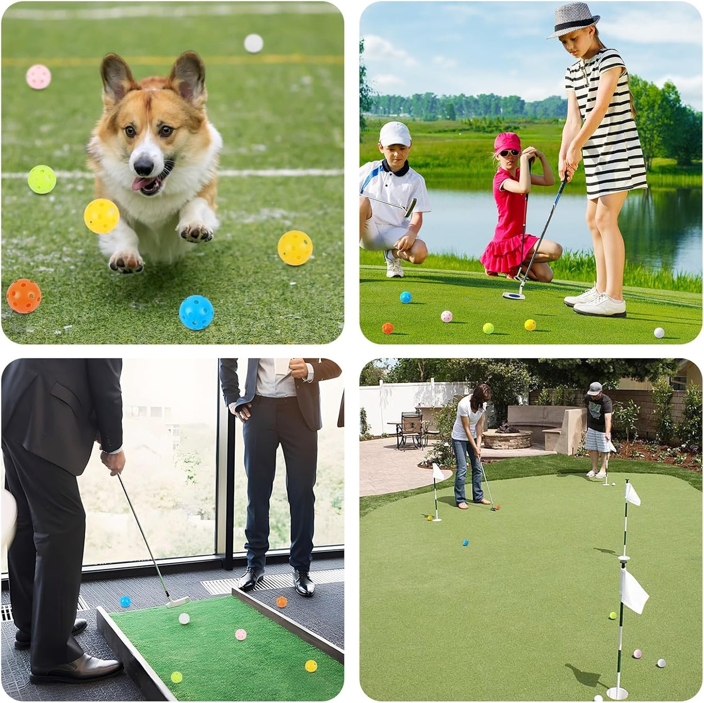 THIODOON Practice Golf Balls Limited Flight Golf Balls 40mm Hollow Plastic Golf Training Balls Colored Airflow Golf Balls for Swing Practice Driving Range Home Use Indoor