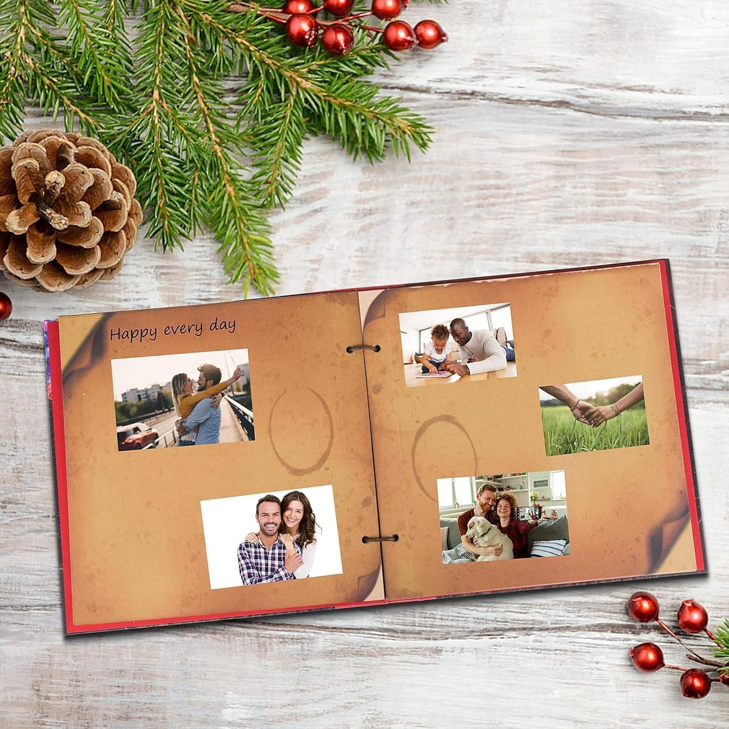 Adventure Book 12x12 Inch - Handmade Scrapbook Album for Travel, Wedding, Writing - 60 Pages DIY Memory Album - Perfect for Anniversary, Friends, Family, and Couple Gifts (12in-Adventure Book)