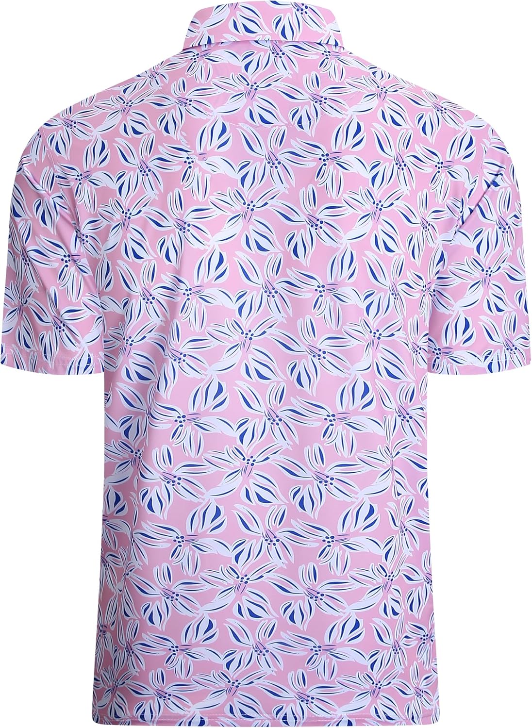 Alex Vando Mens Hawaiian Golf Shirt Moisture Wicking Digital Print Golf Shirts for Men