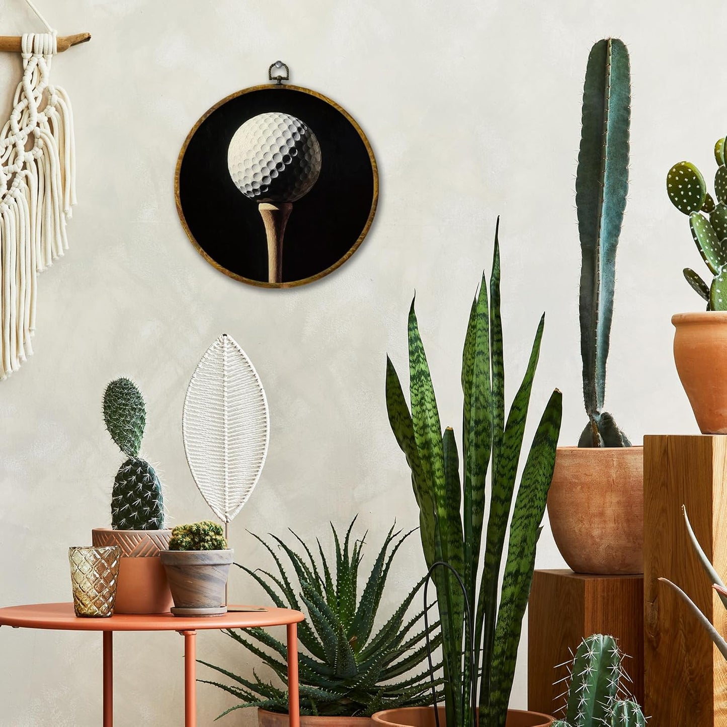 Vintage Golf Wall Art Decor, Golfing Gifts Framed Canvas Prints 10x10, Rustic Retro Classic Golf Ball Round Wall Hanging Artwork Decorations for Home Bedroom Gym Man Cave Sport Room