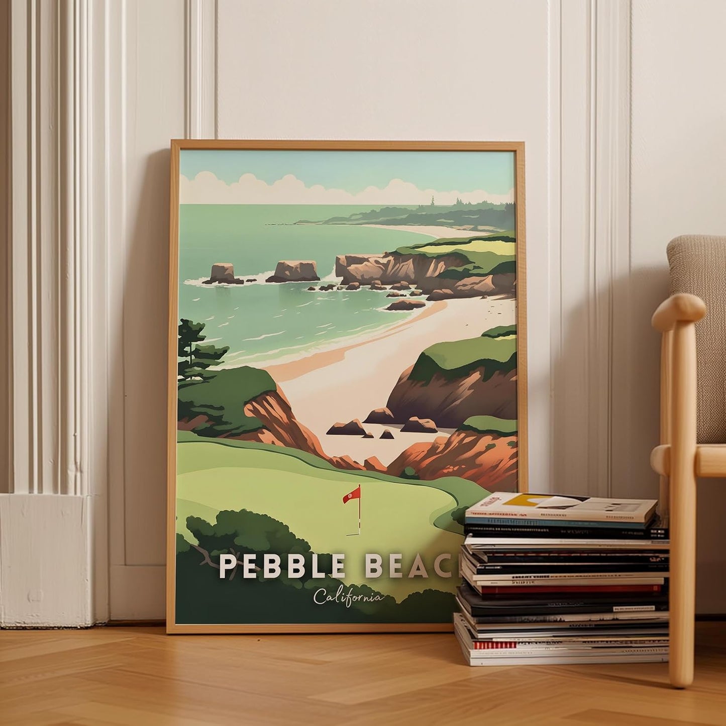 Golf Course Premium Giclee Fine Art Prints - Augusta, Pebble Beach, Pinehurst, Golf Course Posters, Golf Wall Art, Aesthetic Poster for Home Office Decor, Ready to Frame