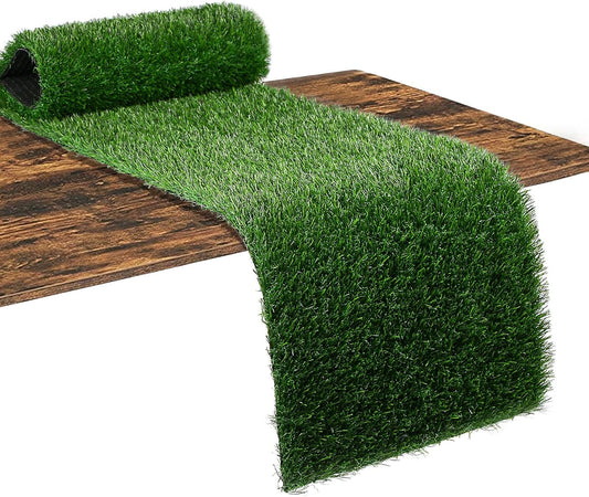 XLX TURF Artificial Grass Table Runner 12 x 60 Inch, Green Faux Turf Tabletop Decor Golf Themed Birthday Party, Wedding, Baby Shower, Dining, Home DIY Crafts