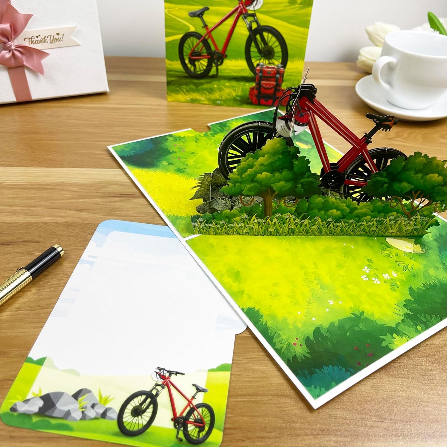 3D Mountain Bike Pop-Up Card – Handmade Cycling Paper Art for Birthday, Anniversary, Christmas, Father’s Day – Unique Gift for Him, Her, Dad, Son, Husband, Wife, Mountain Biker, Cyclist