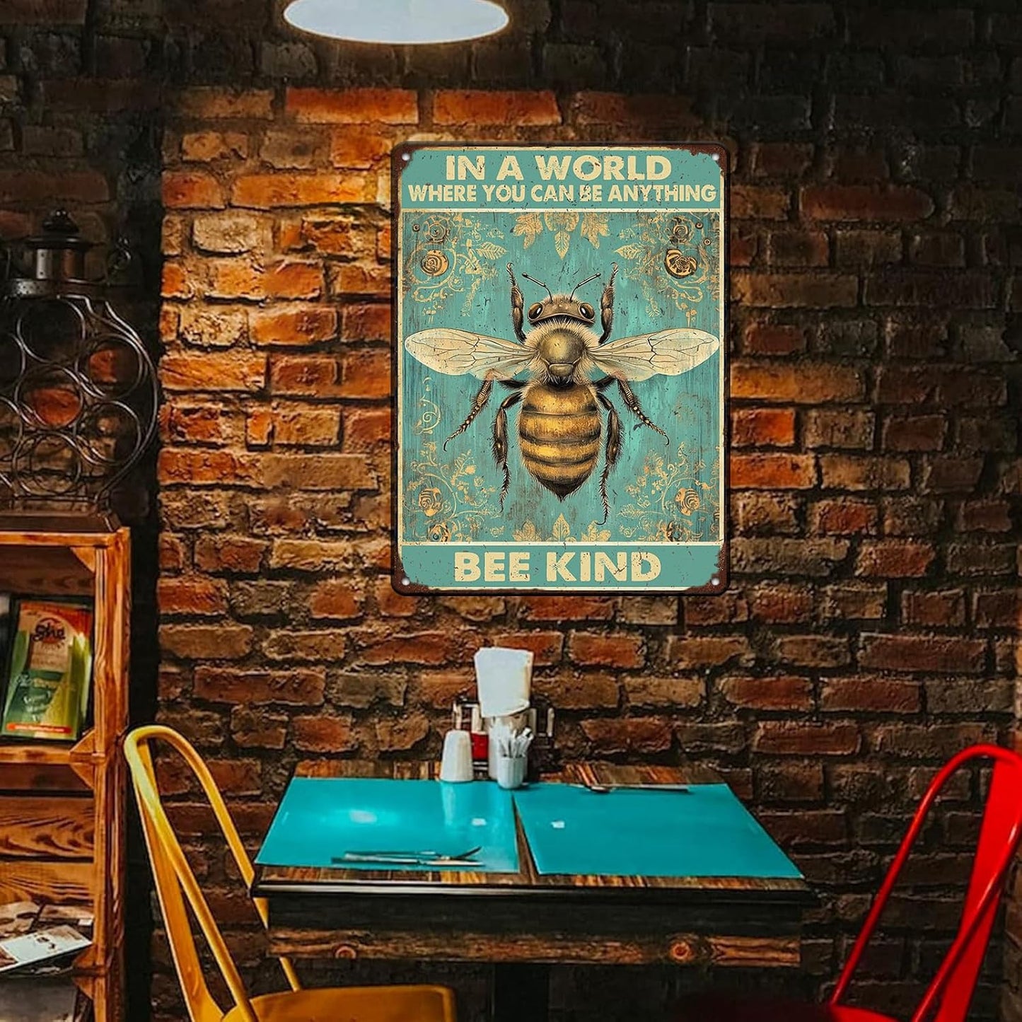 Vintage Metal Signs In A World Where You Can Be Anything Bee Kind Retro Iron Sign For Home Office Kitchen Bar Cafe Garden Farmhouse Wall Decor 12x16 Inch