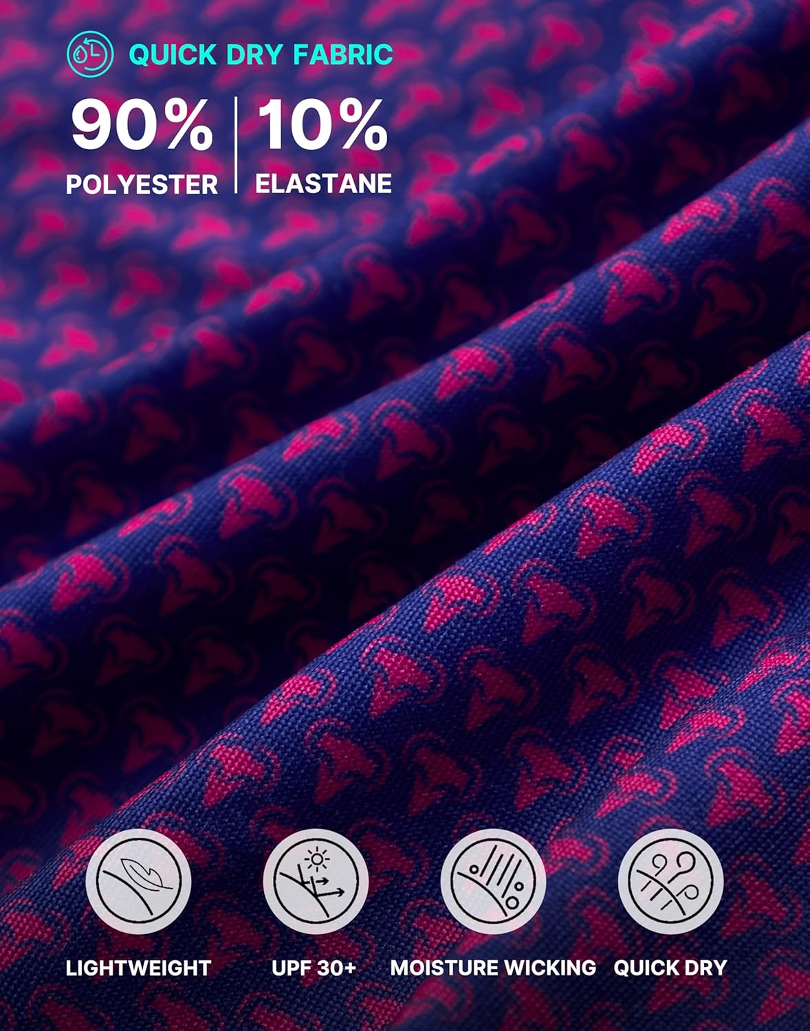 Obla Mens Golf Polo Shirts Short Sleeve Dry Fit Performance Moisture Wicking Casual Print Collared Golf Shirts for Men