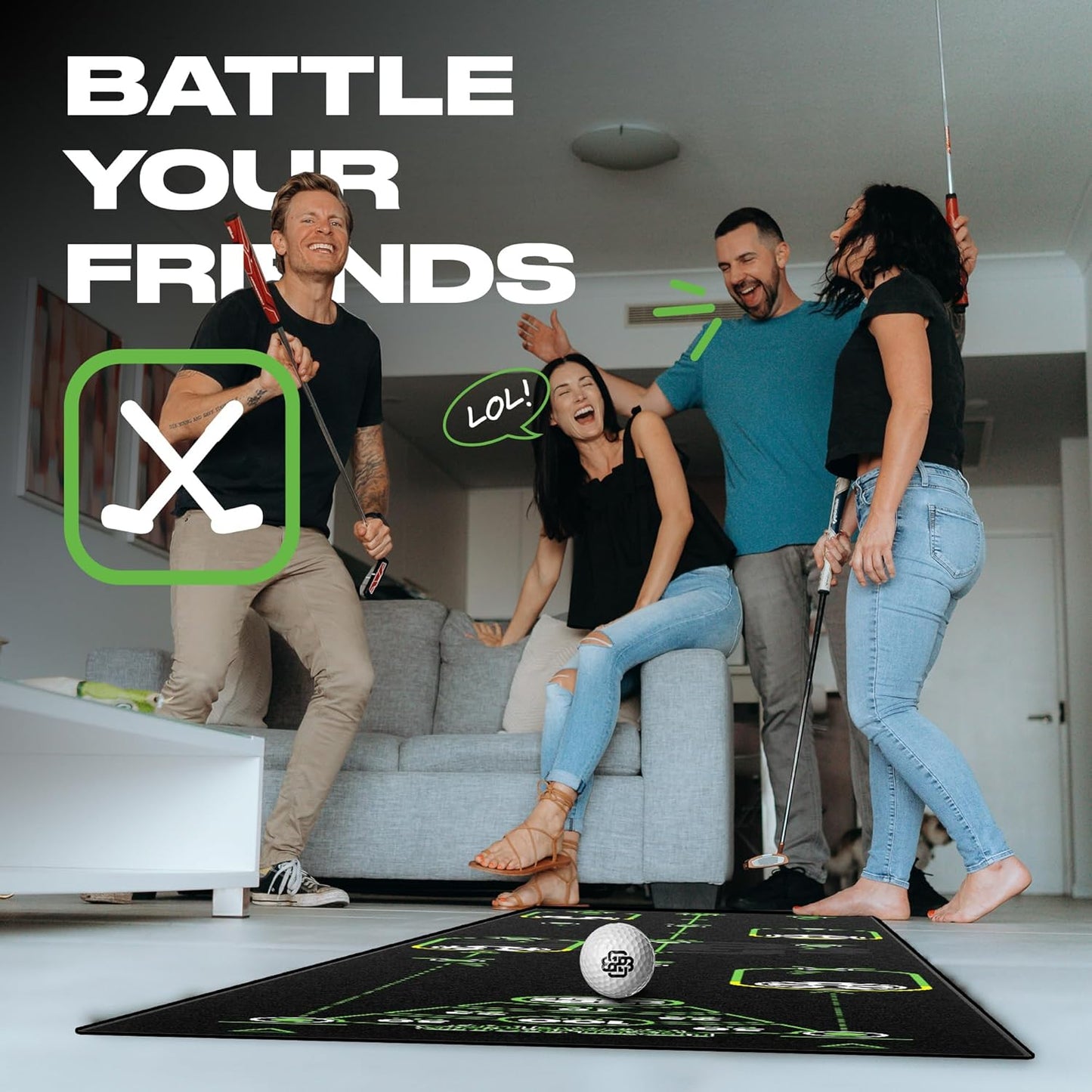 Back 2 Basics 10ft Golf Putting Mat - Premium Indoor Putting Green, Realistic Golf Putting for Training - Golf Practice Mat for Indoor/Outdoor Use, Putting Practice Mat for Golfers