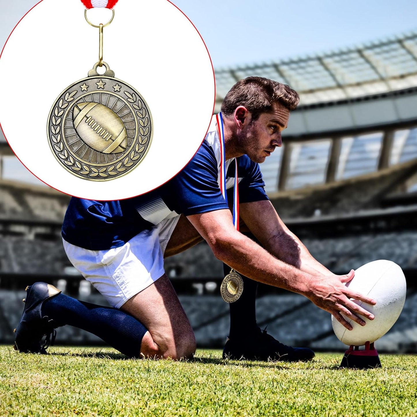 Remuuly 30 Pcs Gold Medals Bulk 2'' Basketball Soccer Baseball Volleyball Football Lacrosse Kickball Cheer Bowling Trophy Medals for Awards for Sports Participation Winner Gift