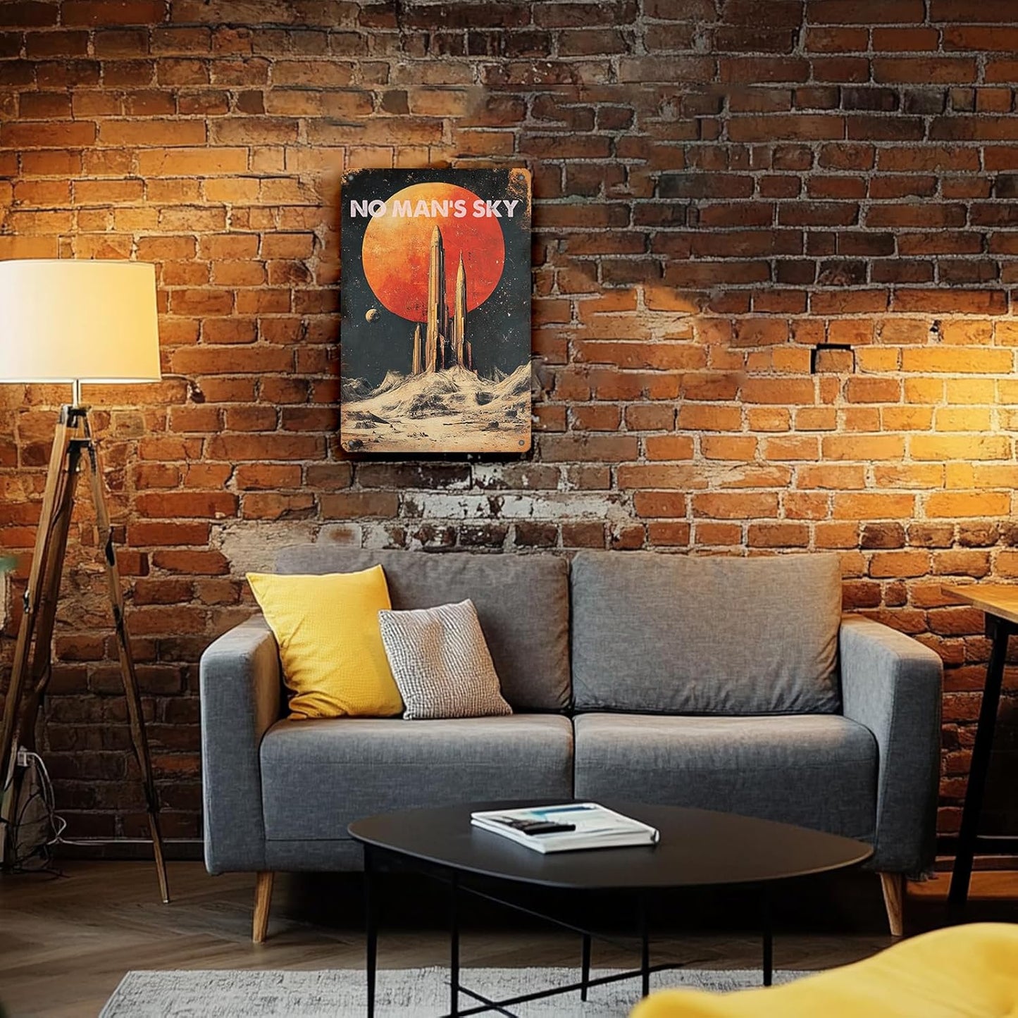 Vintage Wall Decor Metal Tin Plaque No Mans Sky Decoration Public Sign Poster Iron Painting Wall Decor Poster Wall Art Nostalgic Tin Sign for Home Cofe Kitchen Pub Bar 8x12 Inch