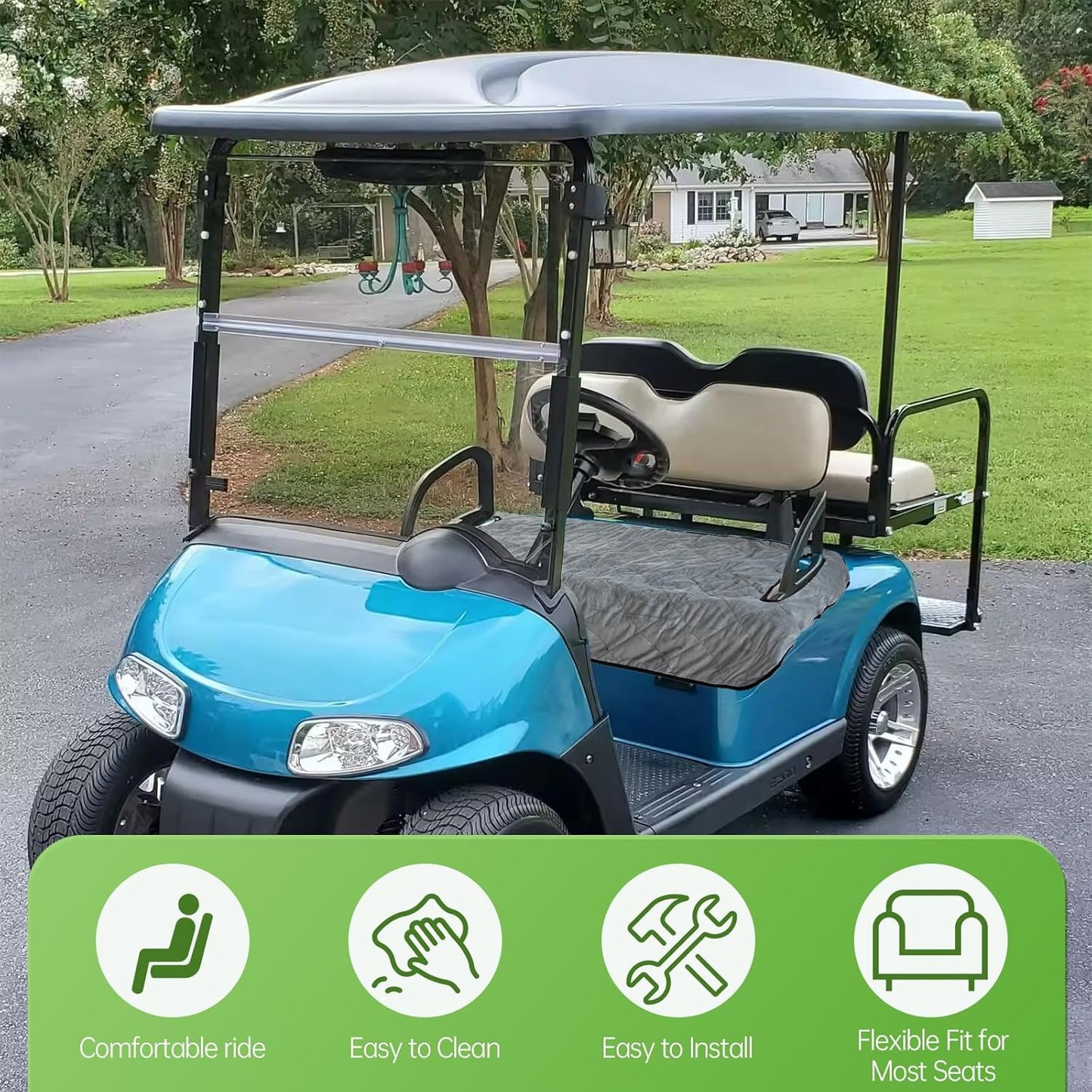 Golf Cart Seat Covers Compatible with Evolution, Durable Golf Cart Seat Towel Cover Blanket for All Weather, Keep Seat Comfortable and Clean, Easy to Install, Grey