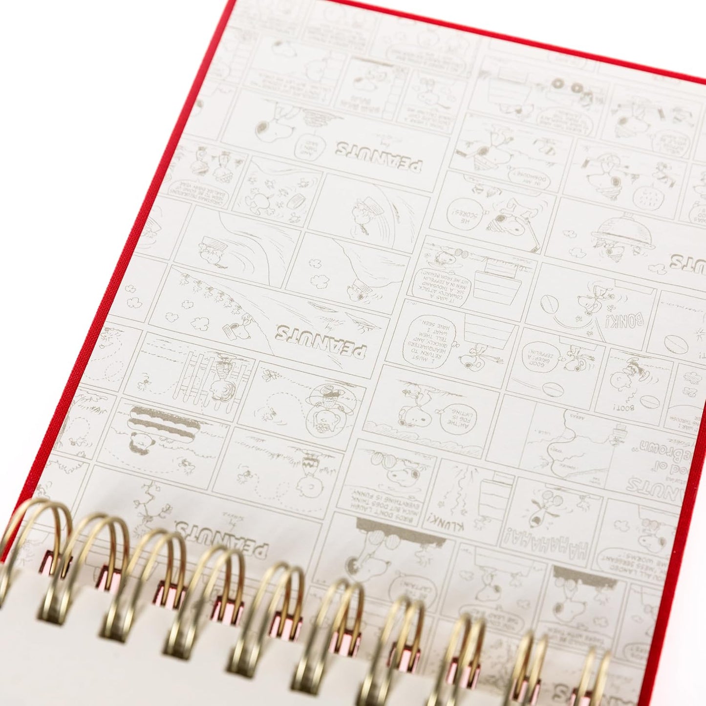 Peanuts Jotter by Graphique Luxe Collection, Fabric-Wrapped Hardcover Spiral Notebook, Gold Foil Embossing, 125 Pages