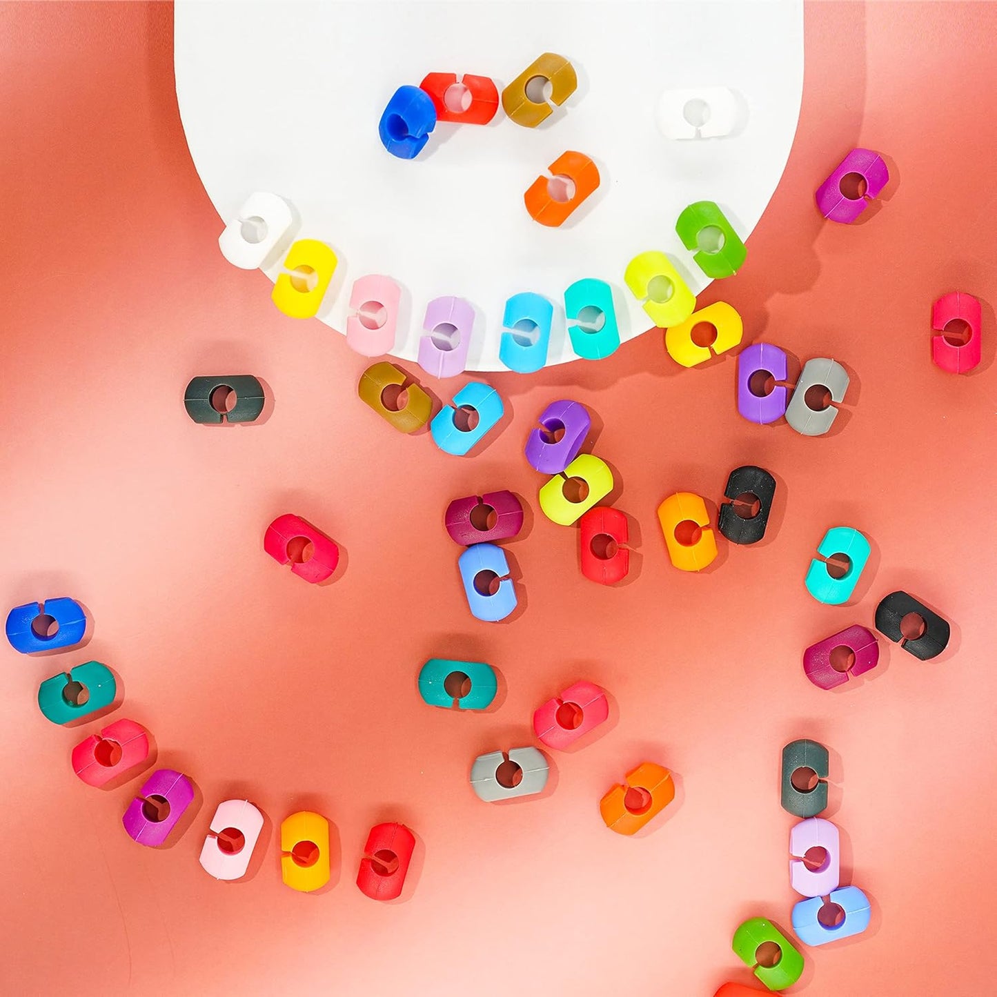 Lasiyanor 48Pcs Wine Glass Markers Charms, Silicone Glass identifiers for Bar Party Martinis Cocktail Champagne Stem Glasses