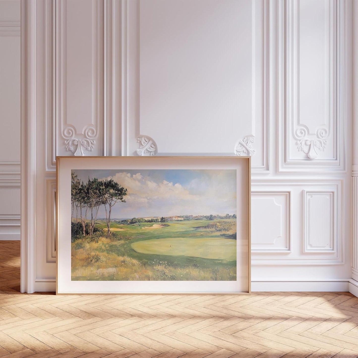 Vintage Golf Course Premium Giclee Fine Art Prints - Antique Style Golf Course Painting Posters, Golf Wall Art, Aesthetic Golfing Poster for Home Office Decor, Ready to Frame
