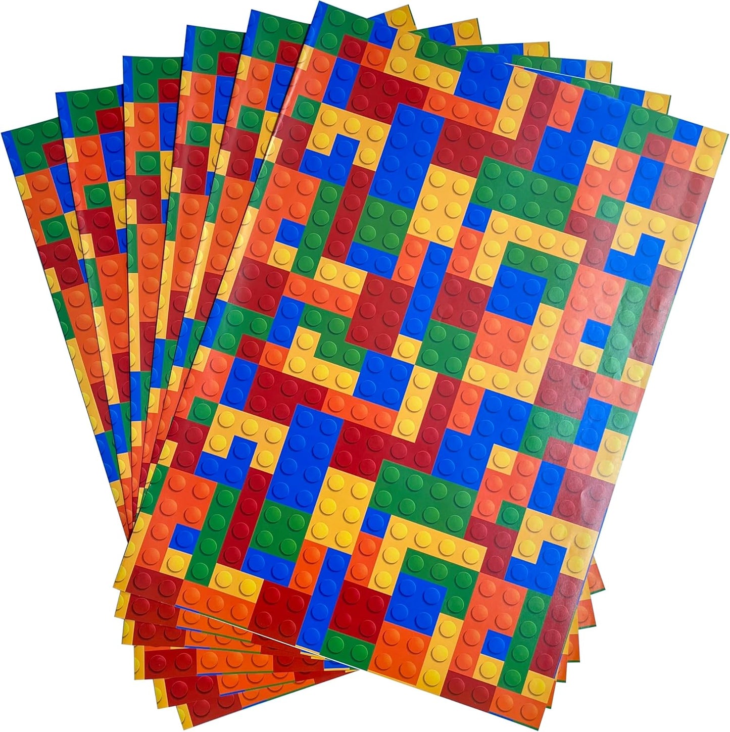 Dtiafu Building Blocks Wrapping Paper - Cute Birthday Wrapping Paper for Boys Girls - 20 X 28 Inch Per Sheet (6 Sheet)