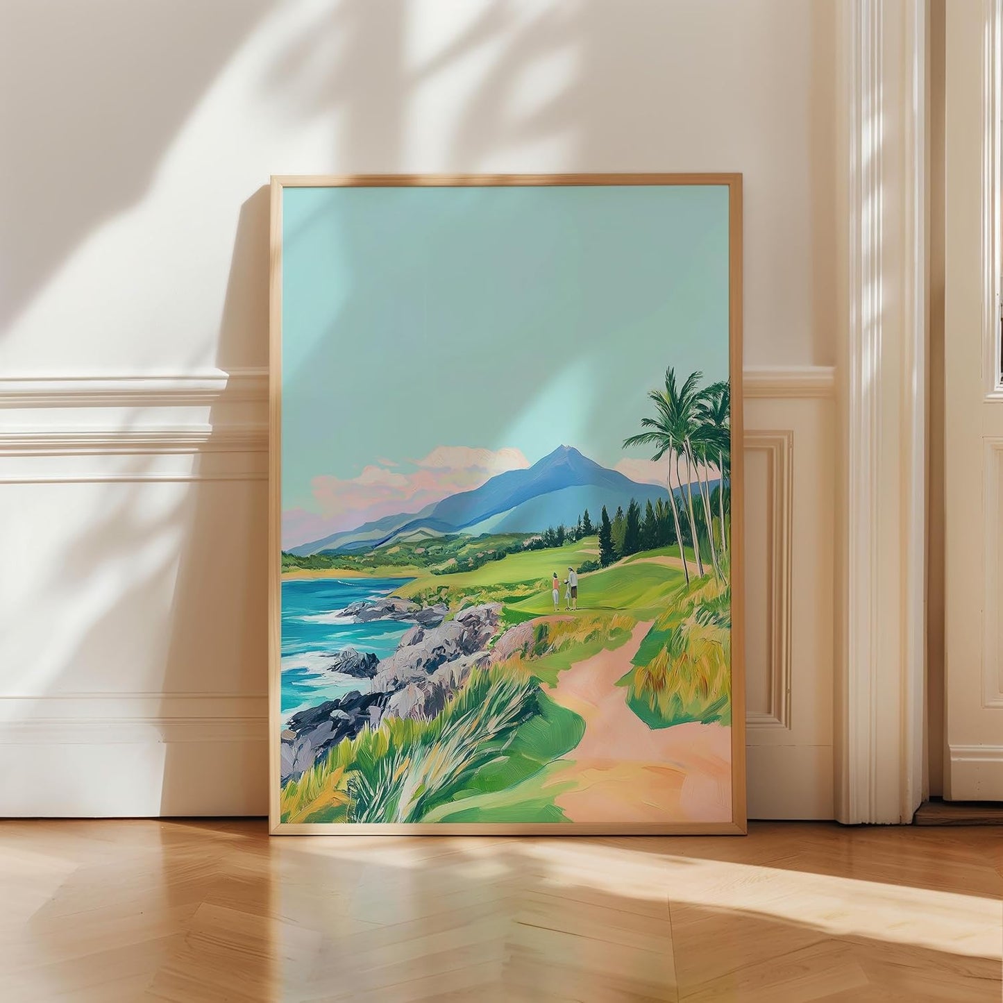 Golf Course Floral Pastel Art Print Posters - Premium Giclee Fine Art Prints - Golf Course Home Decor Posters, Golfer Art Prints for Home and Office Decor - Vintage Aesthetic, Ready to Frame