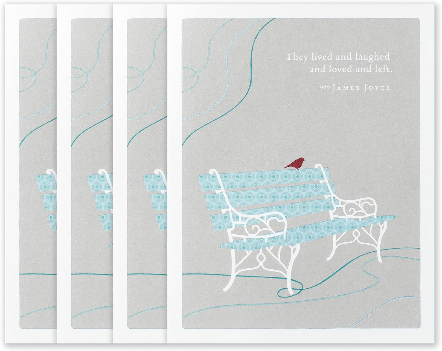 Compendium Positively Green 4-Pack of Sympathy Cards – They lived and laughed and loved… (Four Cards Total, One Design, with Envelopes)