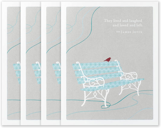 Compendium Positively Green 4-Pack of Sympathy Cards – They lived and laughed and loved… (Four Cards Total, One Design, with Envelopes)