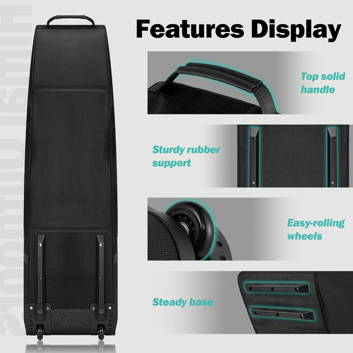 Himal Outdoors Soft-Sided Golf Travel Bag with Wheels - Heavy Duty 600D Polyester Oxford Wear-Resistant, Excellent Zipper Universal Size