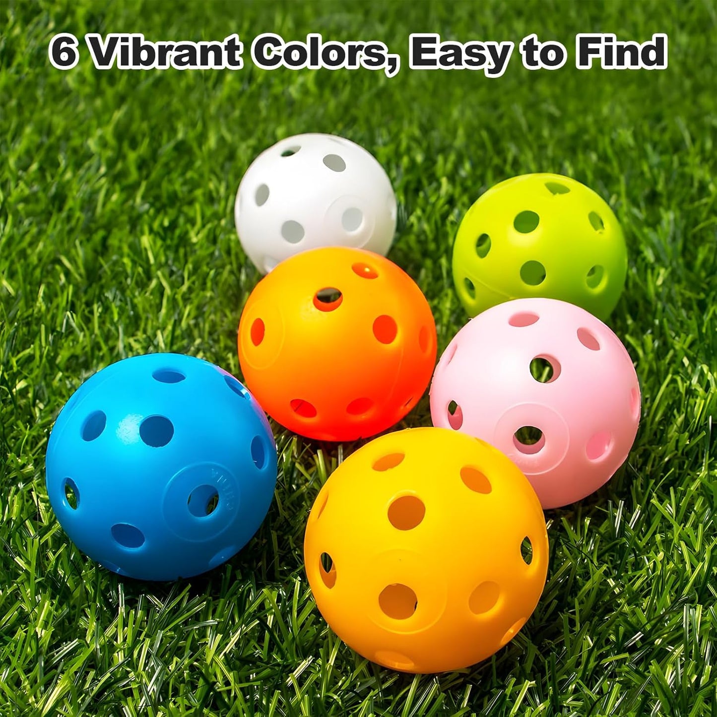 THIODOON Practice Golf Balls Limited Flight Golf Balls 40mm Hollow Plastic Golf Training Balls Colored Airflow Golf Balls for Swing Practice Driving Range Home Use Indoor