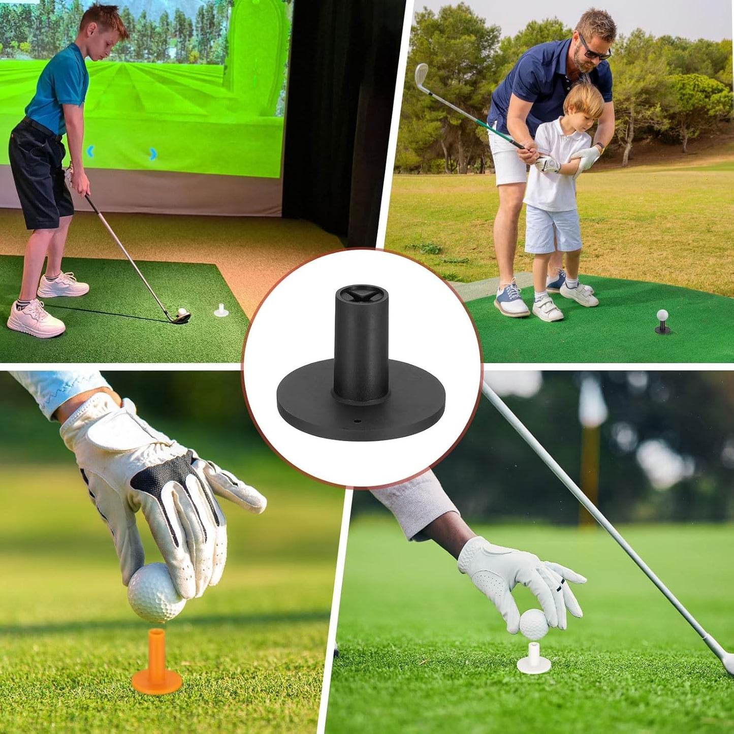 Rubber Golf Tees [] - Flexible Stable Ball Holder Use for Home & Outdoor & Indoor Tall Training Driving Range - [] Hitting Mats