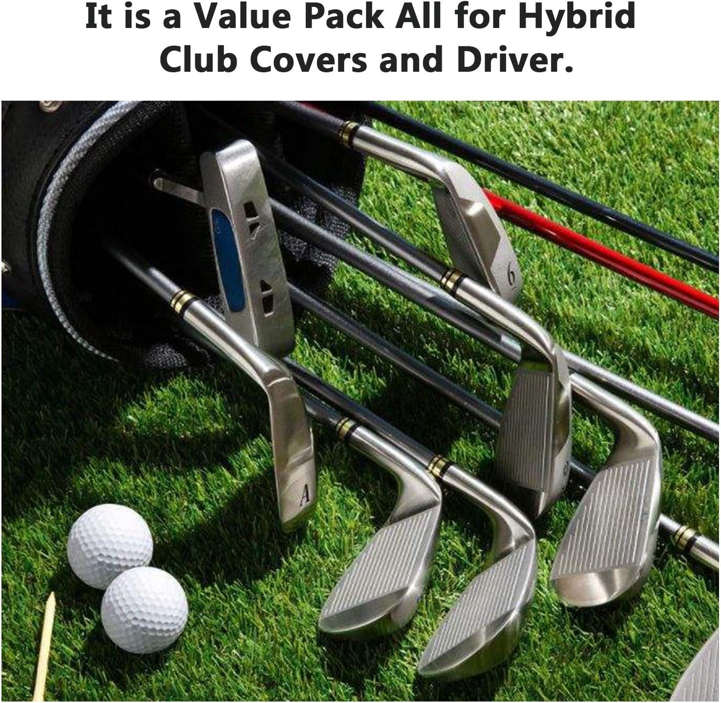 Golf Head Covers 3pcs Set, Driver Fairway Wood Headcovers, Vintage PU Headcovers for Golf Club