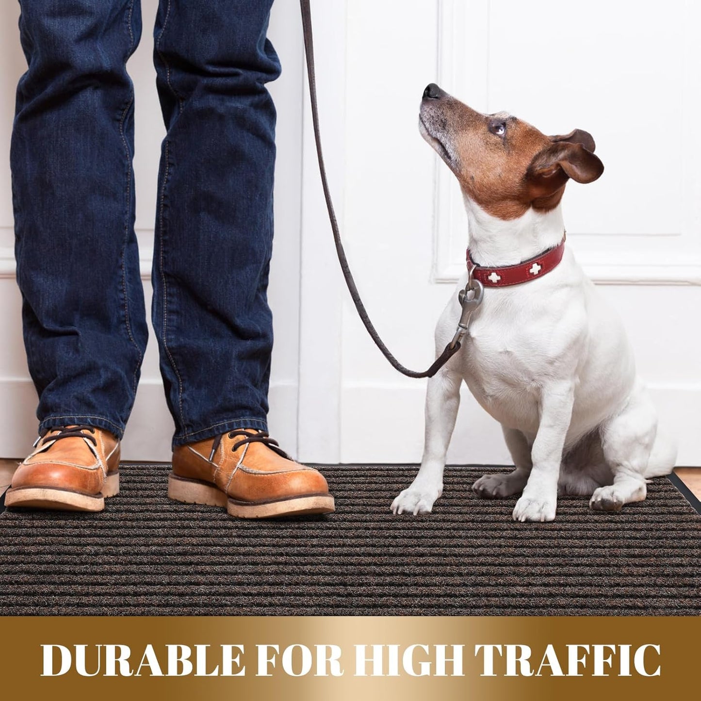 Yimobra Front Door Mat Outdoor Indoor Entrance, 100% Waterproof All-Season All Weather Doormat, Welcome Matt Outside Entry, Non Slip, Low Profile, Heavy Duty Patio Porch Floor Mats,47 x 24