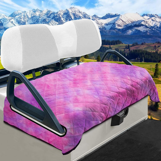 YOKYHOM Golf Cart Seat Covers, Golf Cart Seat Blanket, Bright and Unique Colors, Soft and Comfortable, Suitable for EZGO, Yamaha, Club Car and Other Two-Seat Golf Carts, 51" x 30", Pink Purple