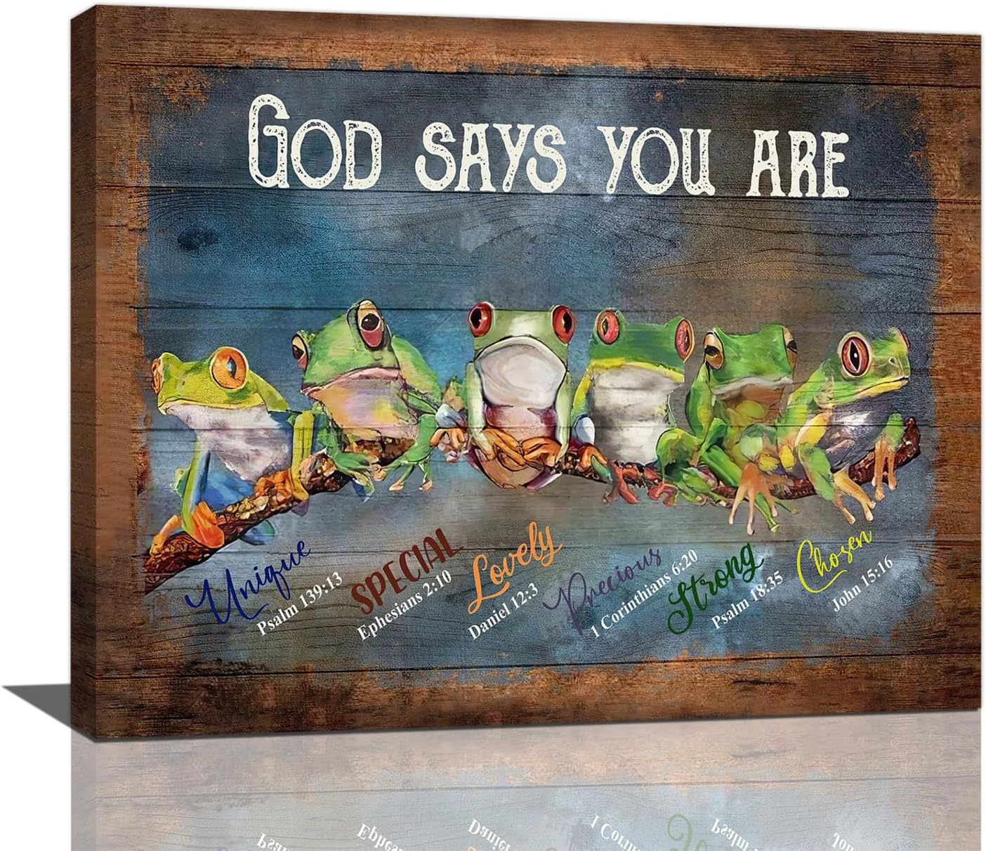 Frog Wall Art, Frogs Pictures Wall Decor God Says You Are Canvas Prints Framed Artwork Paintings Home Office Decorations For Bathroom Bedroom Living Room Kitchen 20l X 16w