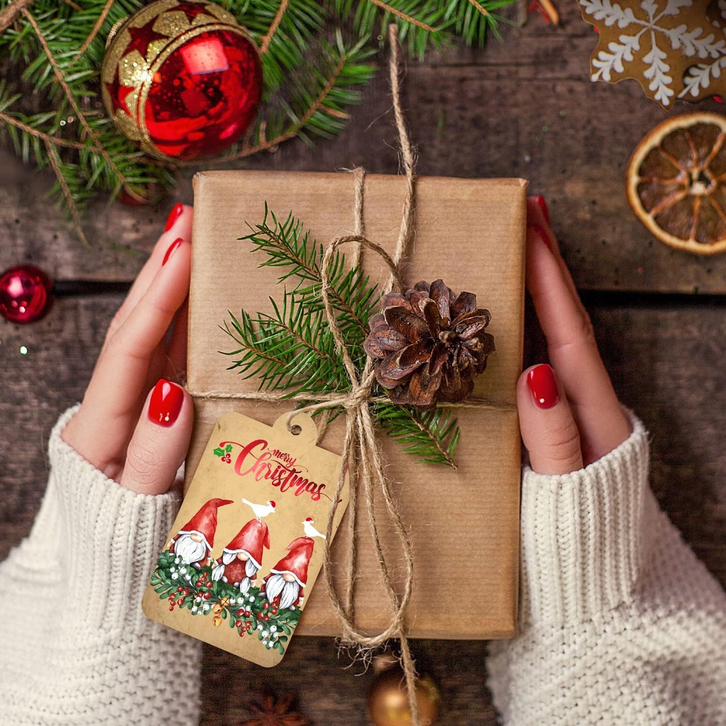 Christmas Gift Tags 60 Count with Untied String 15 Assorted Foil, Printed Designs for DIY Xmas Present Wrap and Label Package Name Card