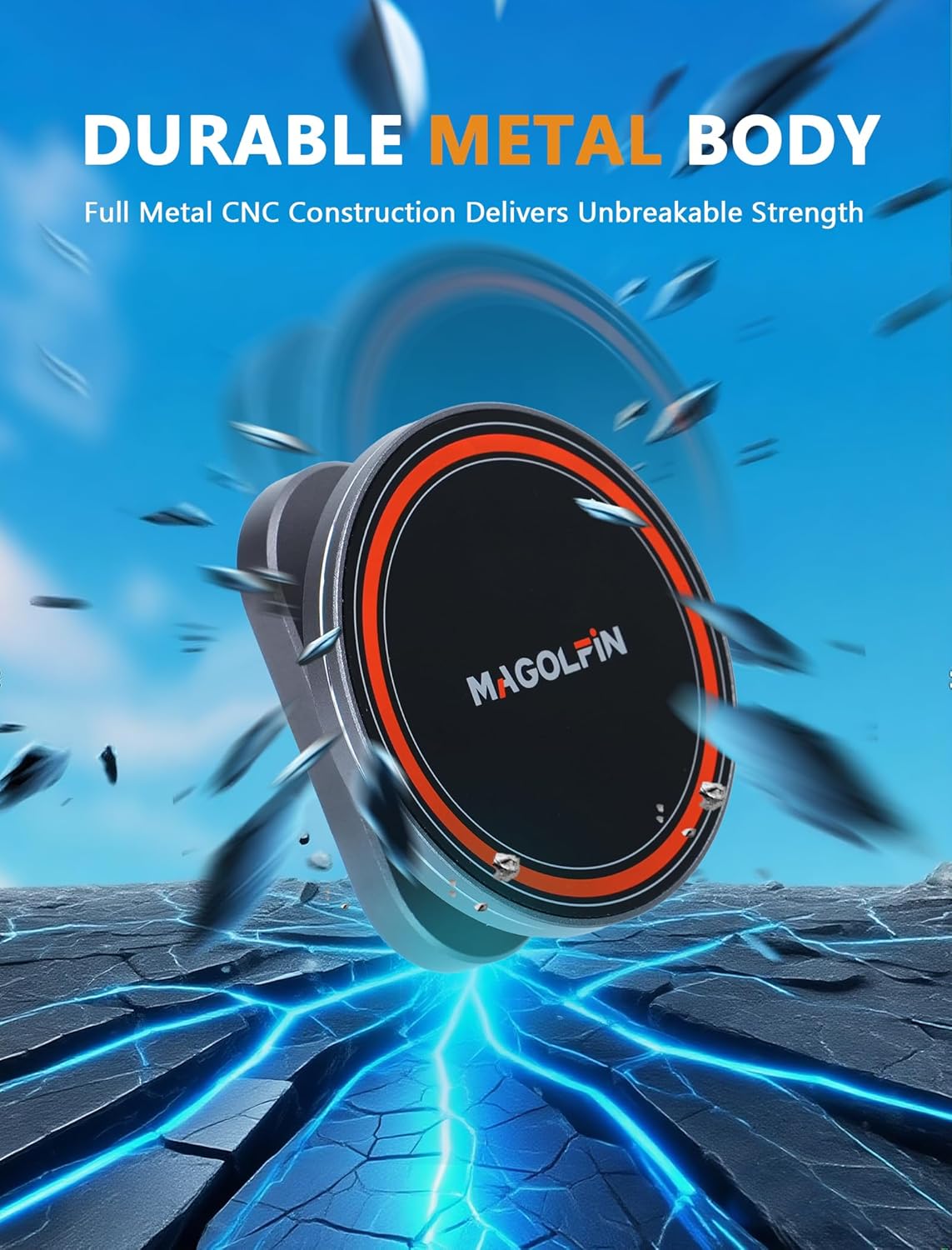 Aluminum Alloy Magnetic Golf Cart Phone Holder with N52 Magnets, Golf Accessories Compatible with MagSafe iPhone 16 Pro Max Plus 15 14 13 12 Mini Fits EZGO Yamaha Club Car Icon, Coolest Golf Gift