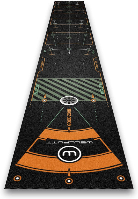 WELLPUTT - Golf Putting Training Mat - 13ft Black