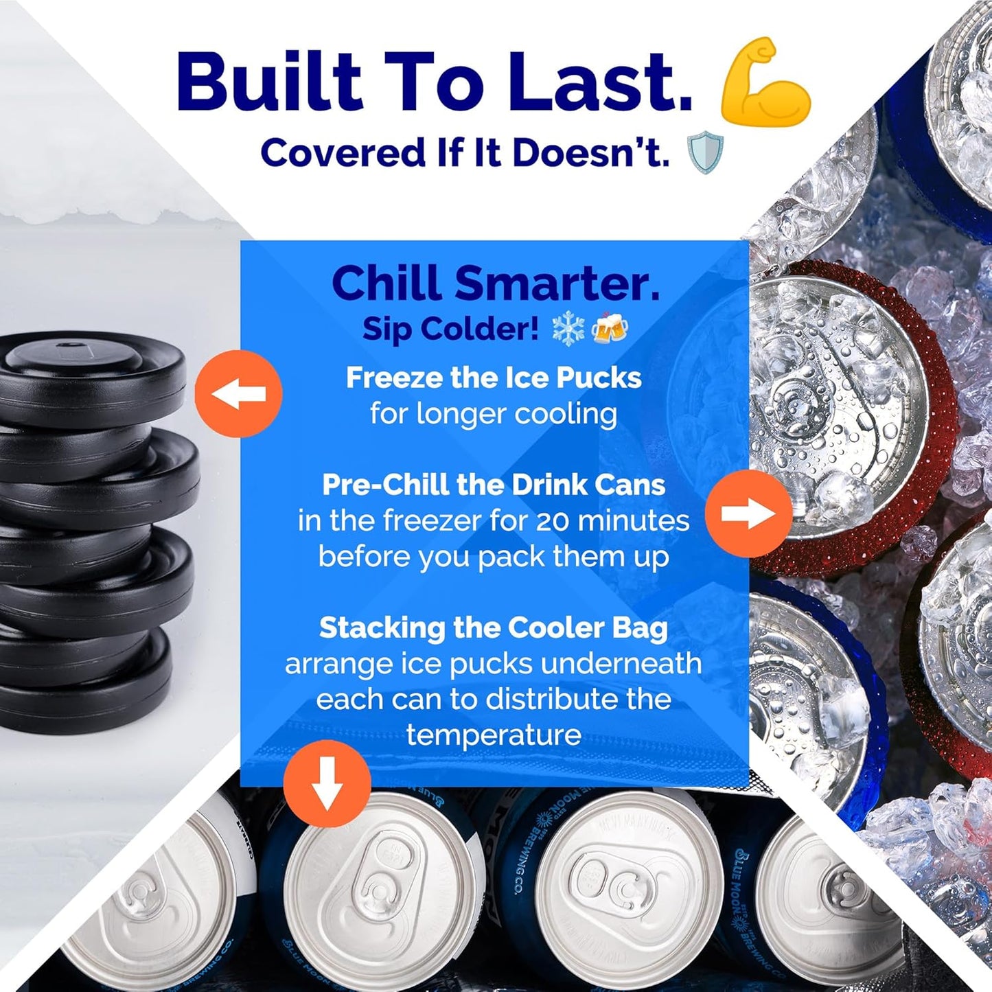 9 Can Insulated Golf Beer Sleeve with 7 Ice Pack Coolers - 8mm Thick Insulation Keeps Drinks Cold and Leak Proof Zipper – Customer-Favorite Golfing Gifts & Golf Bag Accessories