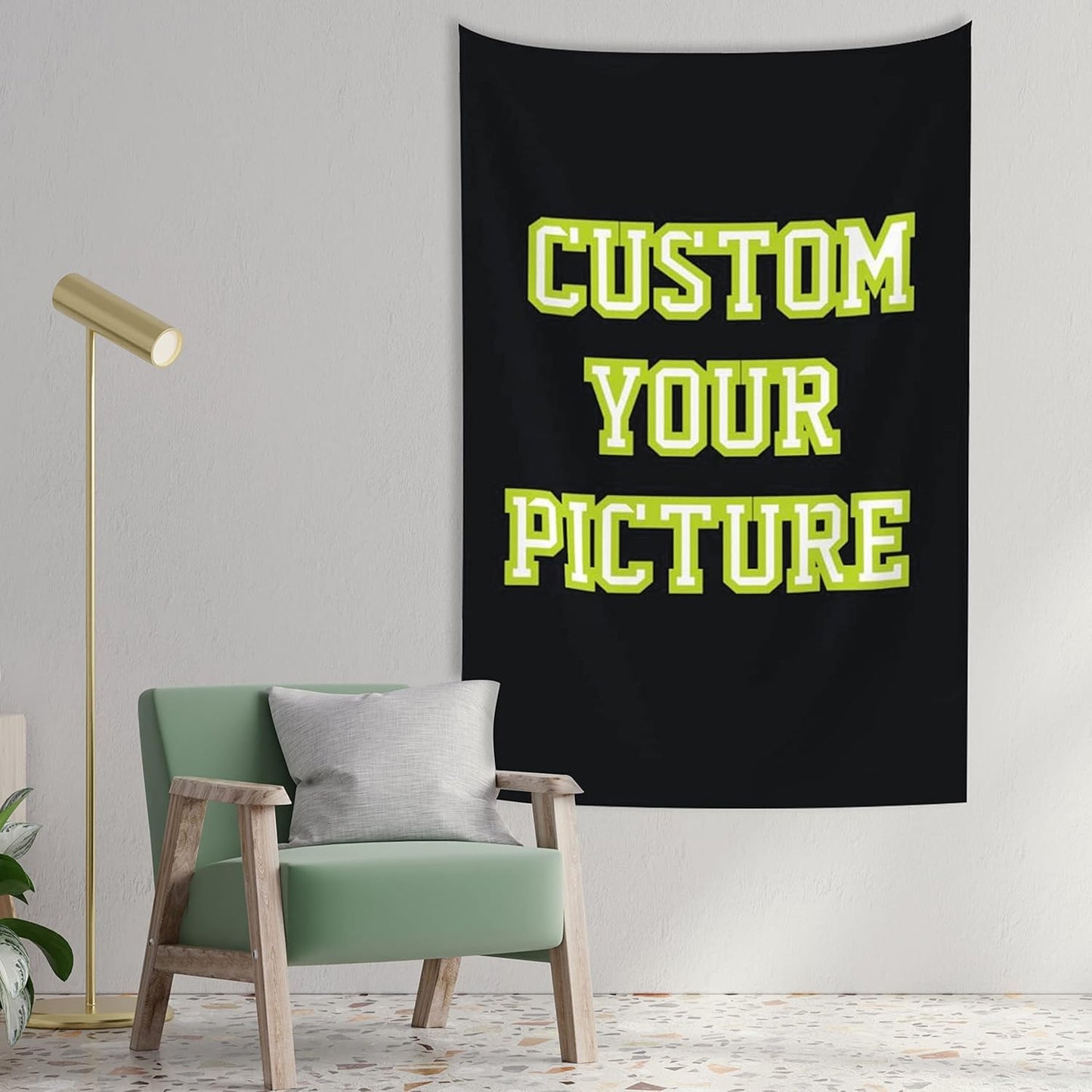 JINJUREN Custom Tapestry Upload Images Personalized Wall Decor Backdrop Poster For Bedroom 40 * 60 inch Vertical